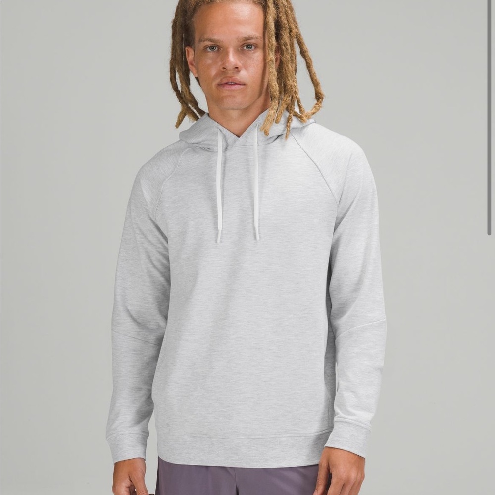 COPY - LULULEMON MENS HOODIE MEDIUM LIGHTLY WORN (heathered ultra light/sea sa